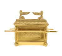 NUOBESTY Arca de Escritorio Decorativa Metálica Dorada, Adorno Religioso Artesanal para Decoración del Hogar Israelí, Estatua del Arca del Pacto Adecuado para Fiestas Religiosas y Obsequio