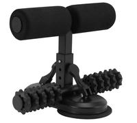 NUOBESTY Asistencia para Abdominales Fijación por Ventosa, Asistente de Flexiones Abdominales de Metal, Negro, Barra Doble, Estable tras Succión, para Abdomen y Piernas, Uso Doméstico