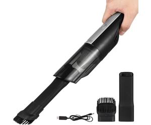 NUOBESTY Aspiradora de Mano Inalámbrica para Coche Recargable Batería 2000mah, Uso Húmedo y Seco, Material Abs, Portátil para Viajar y Limpiar Interiores