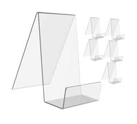 NUOBESTY Atril para Libros Acrílico Transparente 6 Unidades, Soporte Expositor de Archivos y Exhibición, Organizador Compacto para Oficina, Escuela y Escritorio, Estante Multiuso