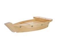 NUOBESTY Bandeja para Sushi de Madera Forma de Barco, Tamaño Pequeño 33X15X6 CM, Plato Japonés para Presentación de Sashimi y Aperitivos, para Cenas Familiares y Restaurantes