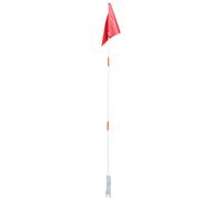 NUOBESTY Bandera de Ciclismo Roja con Asta de Fibra de Vidrio Resistente para Remolques y Karts, Señal de Advertencia Segura para Partidos en Equipo y Celebraciones