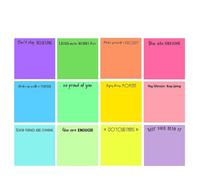 NUOBESTY Bloc de Notas Adhesivas Fluorescentes Motivacionales 12 Unidades Papel Autoadhesivo Colores Vibrantes Notas Removibles Oficina y Escuela Pegatinas Prácticas