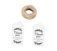 NUOBESTY Boda Gracias Etiquetas 100pcs 30m De Cuerda Etiquetas De Embalaje De Papel Para Decoración
