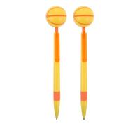NUOBESTY Bolígrafos de Baloncesto Creativos para Estudiantes, 2 Unidades, Tinta de Gel Negra, Punta Fina 0.5 Mm, Diseño Giratorio y Retráctil, Obsequio y Souvenir para Fiestas