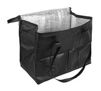 NUOBESTY Bolsa Térmica Aislada Reutilizable para Compras Cremallera, Bolsa de Supermercado Portátil para Mantener Alimentos Frescos en Picnic y Trabajo (Negra)