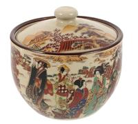 NUOBESTY Bote De Té De Cerámica Vintage Tarro Ceramica Vintage Hermético Para Guardar Té a Granel Dulces Y Frutos Secos Bote Almacenaje Cocina Para Decoración Y Regalo