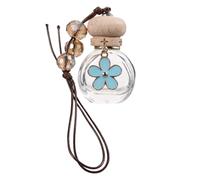 NUOBESTY Botella de Perfume Colgante para Coche de 6ml con Diseño Transparente de Madera y Vidrio, Purifica el Aire y Alivia la Tensión para Amantes del Automóvil