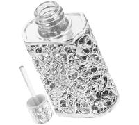 NUOBESTY Botella de Perfume Vacía de 3 Ml Estilo Vintage Diseño Metálico Calado Frasco de Esencia Decorativo Plateado para Almacenamiento y Decoración de Hogar