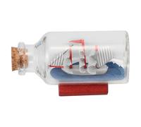 NUOBESTY Botella de Vidrio Barco en Miniatura Decoración Náutica para Escritorio Recuerdo Oceánico Artesanal Adorno de Botella Flotante para Hogar y Oficina