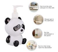 NUOBESTY Botella Dispensadora de Loción para 300 Ml Bomba de Prensa, Diseño Panda y Negro, Material Seguro para Baño y Gel de Champú Infantil