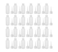 NUOBESTY Botellas Dispensadoras de Plástico Transparente con Punta Delgada de 50ml para Pegamento Líquido y Sellador, Paquete de 100 Unidades para Uso en Cocinas y Baños