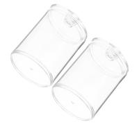 NUOBESTY Botes Acrílicos Transparentes para Almacenamiento 2 Piezas, Tarros Organizadores para Hisopos y Bolas de Algodón, Accesorios de Baño Prácticos para Tocador y Lavabo