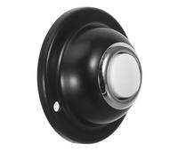 NUOBESTY Botón de Timbre Redondo de Metal Negro, Aleación de Zinc, 16 MM | Reemplazo para Puerta y Portón, Montaje DIY Sencillo, Luz Amarilla Visible, bajo Consumo, para Garaje y Madera