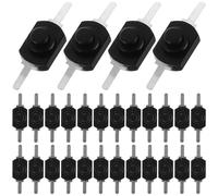 NUOBESTY Botón Pulsador Bloqueo Automático Negro 2 Patas 50 Unidades Interruptor para Linterna y Control Eléctrico Material ABS y Metal Adecuado para Proyectos Electrónicos y