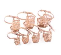 NUOBESTY Bozal de Plástico para Perro 7 Piezas con Correa Ajustable de Piel Sintética Diseño Tipo Cesta Transpirable Protector Bucal Antimordeduras para Perros Grandes como Husky y