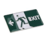 NUOBESTY Broche metálico EXIT con diseño de caricatura y efecto glow in the dark, pin divertido para chaquetas y accesorios femeninos, ideal para decorar ropa y bolsos