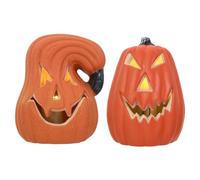 NUOBESTY Cadena de Luces LED de Calabaza y Calavera de Halloween Luz Naranja y Material PE para Fiestas de Mesa de Café