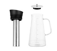 NUOBESTY Cafetera de Vidrio de Borosilicato Resistente al Calor Jarra de Cristal Multifuncional de 1500 Ml con Filtro Integrado para Café Frío y Té Adecuado para Uso Doméstico y Bebidas