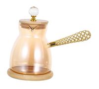 NUOBESTY Cafetera Turca de Vidrio con Mango Lateral Resistente al Calor Tetera Griega para Café Caliente y Leche Calentador para Estufa para Hervir Agua y Derretir