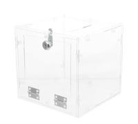 NUOBESTY Caja Acrílico Transparente 20x20x20 Cm Cerradura, Urna De Votación y Donaciones, Resistente y Portátil Para Oficina y Organizaciones