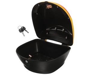 NUOBESTY Caja de Almacenamiento Trasera para Motocicleta Pequeña, Maleta Amarilla de Plástico Resistente, Estuche Portátil para Herramientas y Artículos, Adecuado para Motos y Scooters