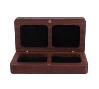 NUOBESTY Caja de Madera para 2, Estuche Vintage Doble Ranura, Protección Suave y Cierre, Adecuado para Propuesta y Boda