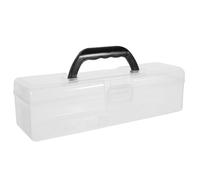 NUOBESTY Caja De Plástico Transparente Con Mango Organizador De Pinceles Y Lápices De Acuarela Para Escuela Y Oficina Contenedor Portátil Para Material De Manualidades 11.81X3.54X3.46In