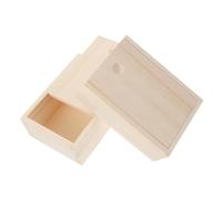 NUOBESTY Caja De Recolección De Joyas 2 Piezas Estuche De Almacenamiento De Madera De Pino