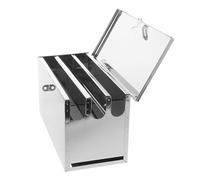 NUOBESTY Caja de Seguridad para Cuchillos de Acero Inoxidable Cerradura y 3 Compartimentos, Estuche Tapa para Almacenamiento Seguro en Cocinas Profesionales y Catering