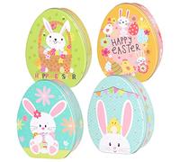 NUOBESTY Cajas De Dulces Easter Bunny 4 Unidades Hojalata De Para Galletas Para Decoración Festiva