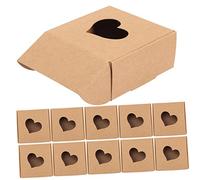 NUOBESTY Cajas De Papel Kraft Para Jabón Hecho a Mano 40 Unidades Con Ventana De Corazón Estuche De Obsequio Vintage 65x65x30mm Adecuado Para Fiestas y Cumpleaños