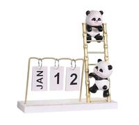 NUOBESTY Calendario de Sobremesa Perpetuo con Diseño Creativo de Panda Calendario de Mesa Reutilizable y Giratorio para Oficina y Escritorio Decoración Única para Hogar y Espacio de Trabajo
