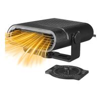 NUOBESTY Calentador de Coche Portátil 12v Negro Desempañador de Parabrisas Eléctrico Rápido Ventilador de Aire Caliente para Vehículo Calefactor Pequeño para Eliminar Escarcha y Vaho
