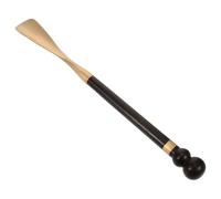 NUOBESTY Calzador de Latón con Mango de Madera de 35cm para Uso en Invierno y Viaje, Asistencia para Problemas de Movilidad con Diseño Antideslizante Elegante para Mujeres y Personas