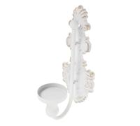 NUOBESTY Candelabro y Fuerte Soporte para Velas Estilo Europeo de Pared de Hierro Blanco Diseño Único Adecuado para Decoración del Hogar y Ambiente Elegante