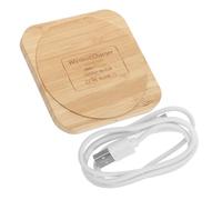 NUOBESTY Cargador Inalámbrico de Teléfono Portátil 10W Diseño de Veta de Madera Amarilla Pequeño y Seguro contra Sobrecalentamiento Compatible Carga Rápida para Uso Doméstico y Exterior