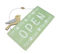 NUOBESTY Cartel Doble Cara de Madera Verde para Puerta de Tienda Diseño Rústico Vintage, Fácil Instalación y Comunicación Clara, Adecuado para Decoración de Restaurantes