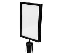 NUOBESTY Catenarias para Control de Multitudes Soporte para Letreros en Columnas Verticales A4 de Metal Negro, Práctico y Fácil de Limpiar para Garajes y Señalización