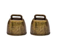 NUOBESTY Cencerro De Llamada Cuadrado con Mango 2 Unidades Percusión De Mano para Fútbol Bodas Aulas Festivales Y Fiestas 1.49 X 1.37 X 0.98 in