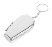 NUOBESTY Cenicero Portátil Forma de Ataúd Pequeño, Caja de Hojalata Resistente al Desgaste, Llavero Práctico para Exteriores, Viaje y Acampada, Almacenamiento Compacto Tapa (1 Unidad