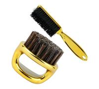 NUOBESTY Cepillo de Cuello para Cortar el Cabello y Limpiar Barba 2 Piezas Tamaño Medio Cerdas Suaves para Hombres Cuidado Facial Herramienta de Barbería Profesional