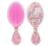 NUOBESTY Cepillo Pequeño Cabello Infantil Transparente Ovalado 2 Piezas Cepillo Desenredante Portátil para Cabello Rizado y Grueso Cerdas Suaves para Masaje y Cuidado Diario