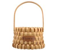 NUOBESTY Cesta de Flores Tejida de Madera Natural Cesta de Almacenamiento Redonda para Frutas y Decoración del Hogar sin Químicos ni Olores Contenedor Ecológico para Regalos y Fotografía
