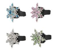 NUOBESTY Clips para Ventilación de Coche con Diseño de Copo de Nieve y Gemas de Imitación Set de 4 Unidades y Accesorios Decorativos Antideslizantes para Rejillas de Aire