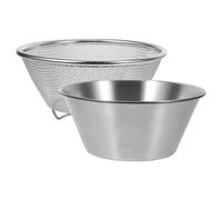NUOBESTY Colador de Acero Inoxidable 14 X 14 X 5,5 Pulgadas Cuenco, Colador para Escurrir Arroz y Verduras, Accesorio de Cocina para Uso en Hogar y Restaurante
