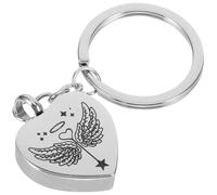 NUOBESTY Colgante de Urna en Forma de Corazón para Cenizas de Mascota, Acero Inoxidable Titanio, Tamaño Pequeño y Resistente para Recuerdo Memorial Plata