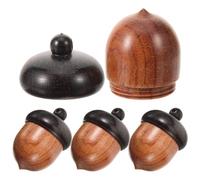 NUOBESTY Colgantes de Madera Forma de Bellota 31x22 Mm, 4 Piezas DIY para Fabricación de Pulseras y Dijes de Bisutería Artesanal