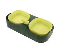 NUOBESTY Comedero para Gatos y Perros Plástico Antideslizante Doble con Base Estable Cuencos para Comida y Agua para Mascotas Pequeñas Fácil de Limpiar