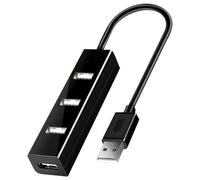 NUOBESTY Concentrador USB 2.0 de 4 Conexiones, Alta Velocidad, Plástico, Expansión Multifuncional para Portátiles y PC